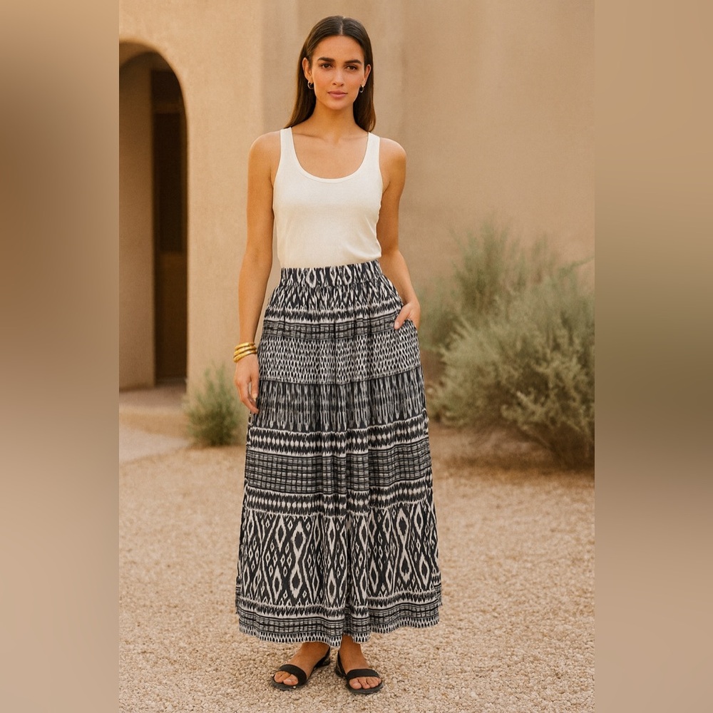 Sundance Black and White Maxi Skirt